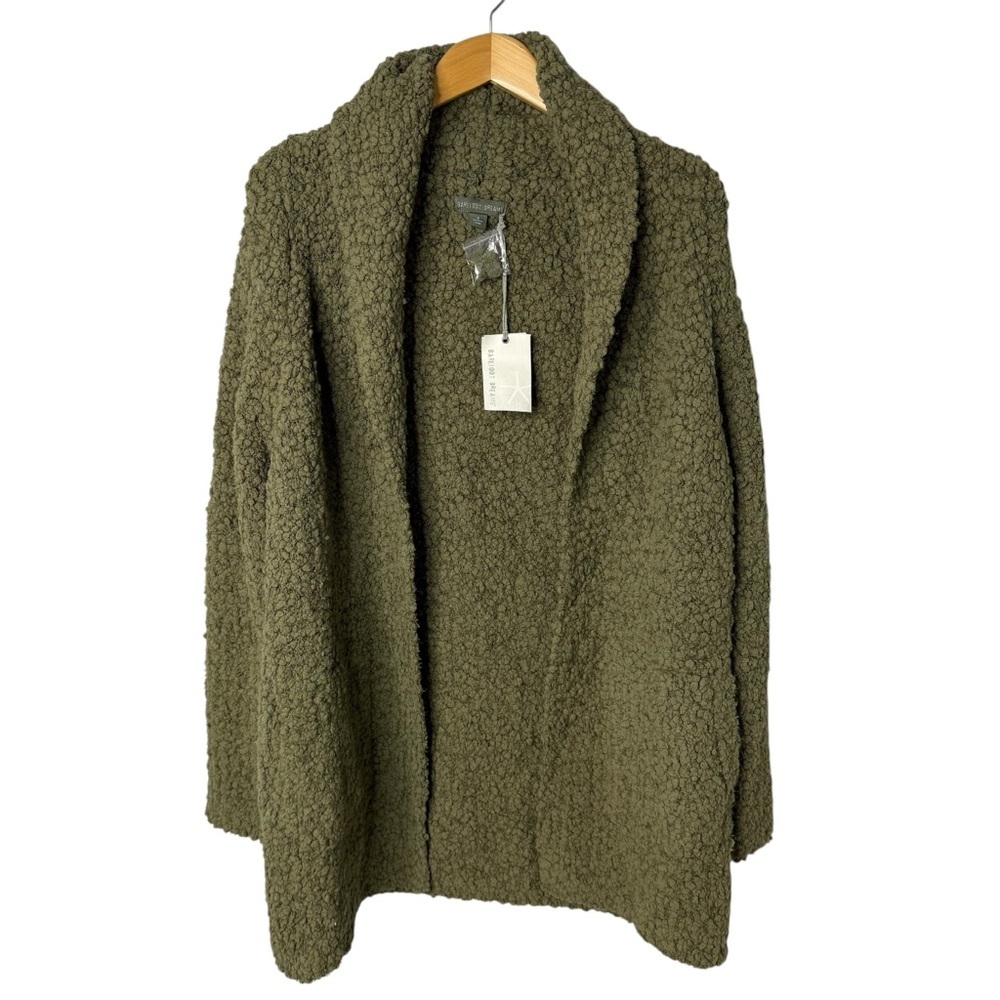Barefoot Dreams Boucle Shawl Cardigan Olive Green Size Small BDWNV1242